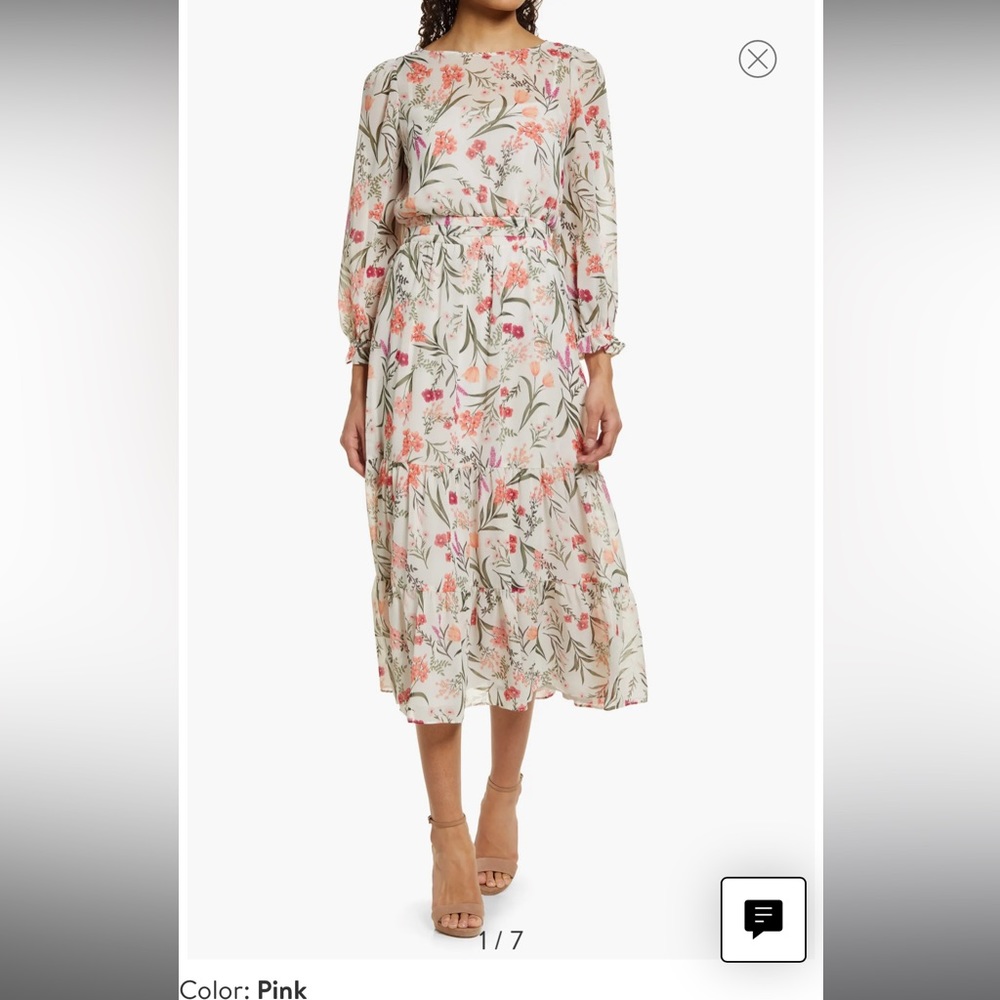 Eliza J floral MIDI dress